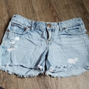 Free People low rise jean ripped shorts
